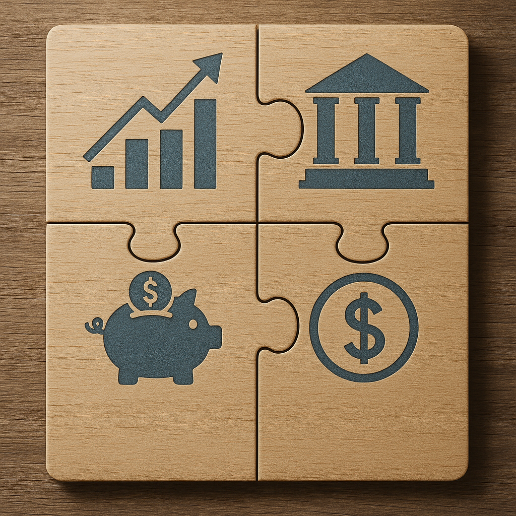 diversificação de investimentos quebra-cabeça